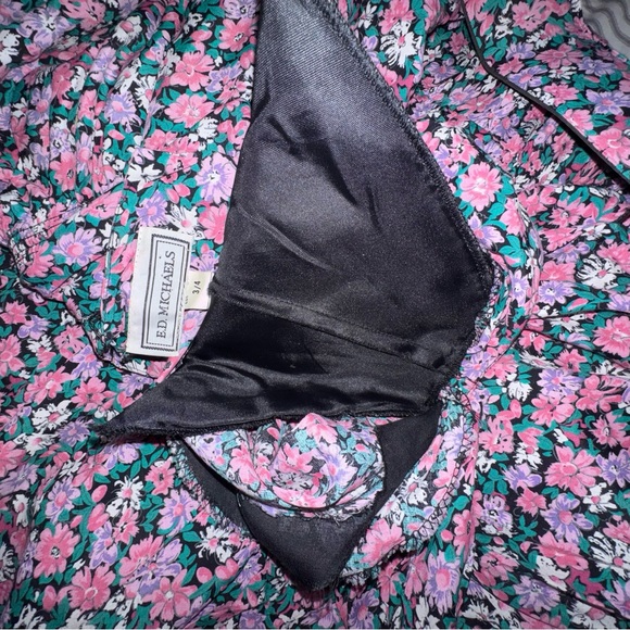 E.D. Michaels Vintage Floral Midi Dress Romantic Cottagecore Prairie Retro - Picture 8 of 12